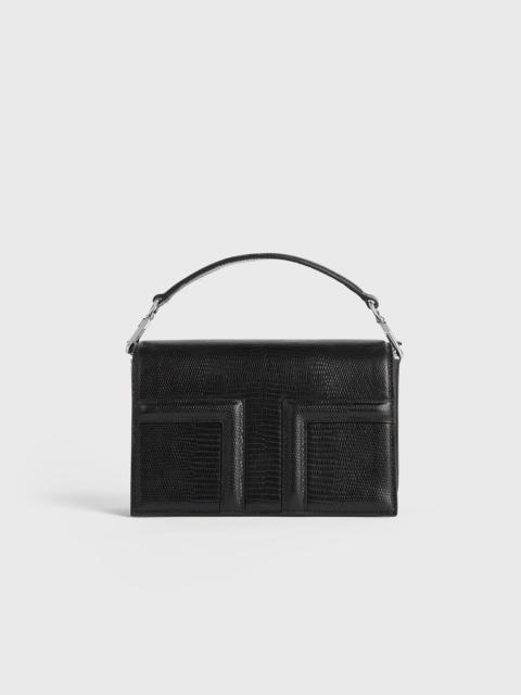 TOTEME Mini T-flap lizard-embossed bag black