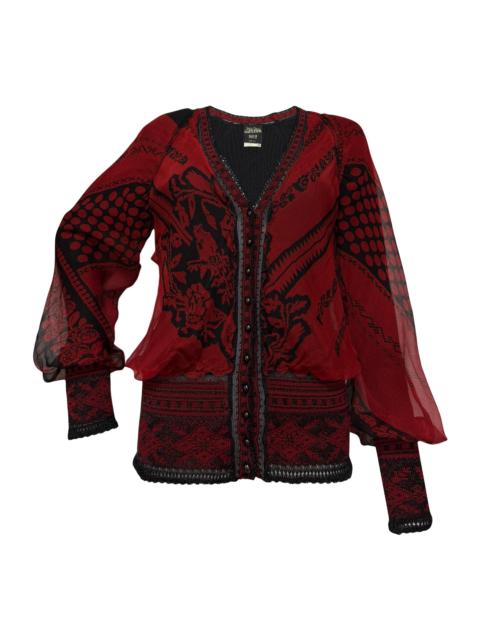 Jean Paul Gaultier JEAN PAUL GAULTIER Vintage Silk Chiffon Knit Button-Up Cardigan