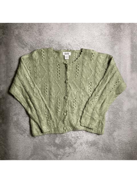 Other Designers Vintage Sostanza Apple Green Mohair Cardigan