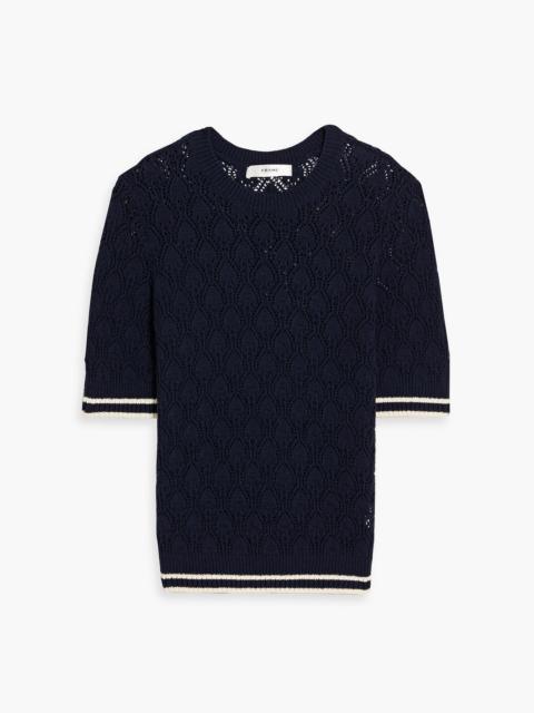 FRAME Rookie Crew pointelle-knit cotton-blend sweater