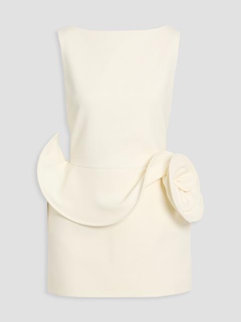 MAGDA BUTRYM Floral-appliquéd crepe mini dress