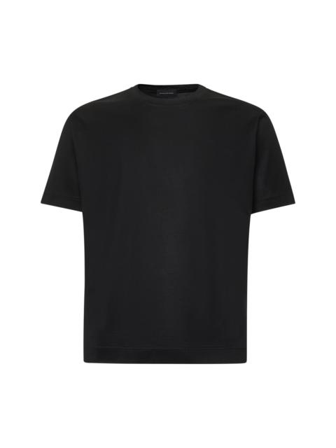 TAGLIATORE - Tagliatore Men Black Cotton Jersey Crewneck T-Shirt