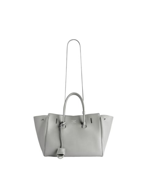 BALENCIAGA BALENCIAGA Hampton Small Carry All Gray Leather Top Handle