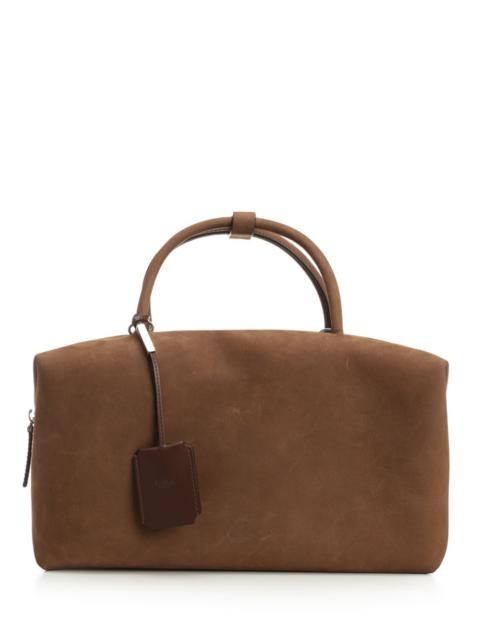 Max Mara Hold All L Suede Square Bauletto Suede Handbag Handbags Brown