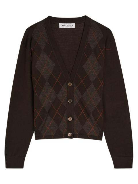 Our Legacy Our Legacy Ivy Argyle-jacquard Wool Cardigan