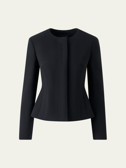 AKRIS Harrison Wool Single-Breasted Collarless Jacket
