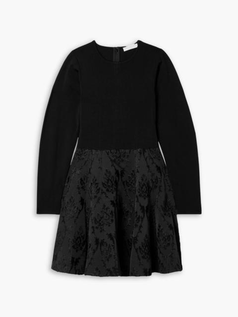 ULLA JOHNSON Cara stretch-knit and fil coupé mini dress