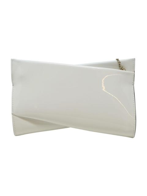 Christian Louboutin White Patent Leather Loubitwist Clutch Bag