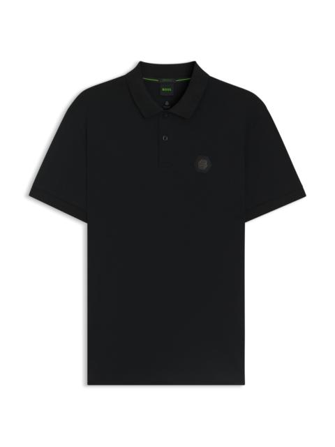 BOSS PIMA-COTTON POLO SHIRT WITH DOUBLE B MONOGRAM