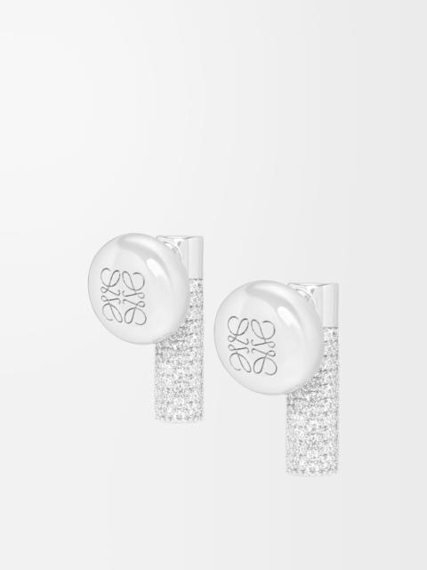 Loewe Pebble stud earrings in sterling silver and crystals