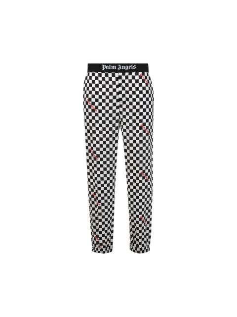 Palm Angels Palm Angels Damier Print Easy Pants 'Black/Red'