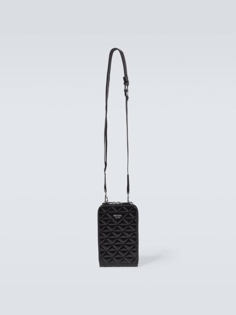 Prada Embellished leather phone case