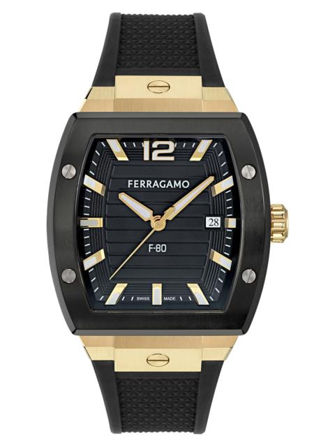 FERRAGAMO FERRAGAMO F-80 Tonneau Bracelet Watch, 42mm in Two Tone at Nordstrom