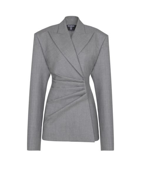 Balmain Short jacket dress in draped wool