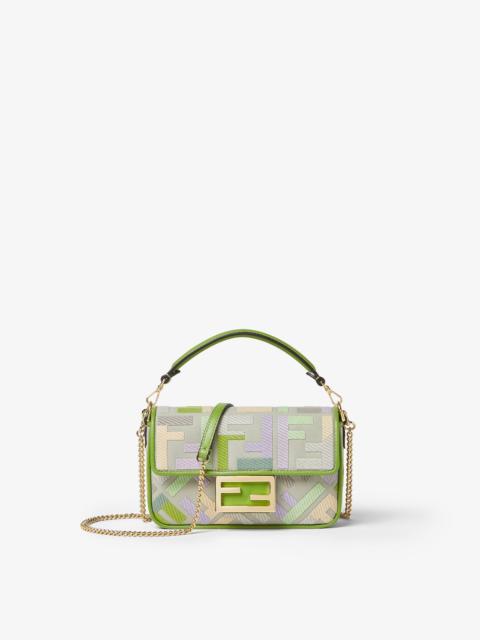 FENDI Baguette® Mini Canvas bag with multicolor FF embroidery