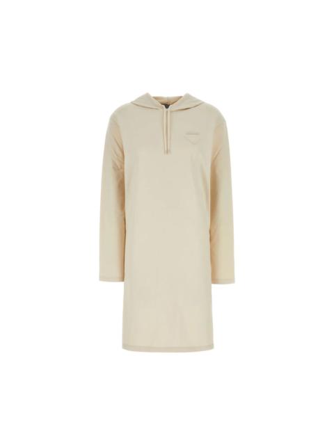 Prada PRADA Cream Stretch Cotton Sweatshirt Dress New And Authenti