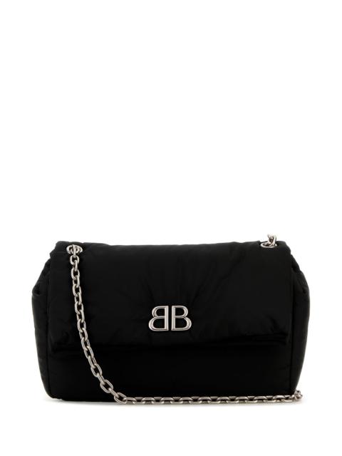 BALENCIAGA Black nylon medium Monaco shoulder bag