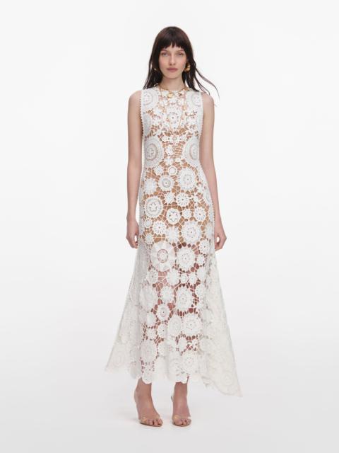 self-portrait White Crochet Maxi Dress