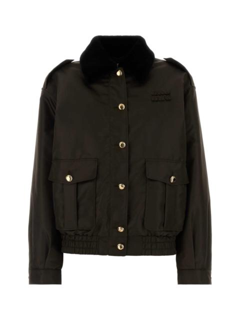 Miu Miu Miu Miu Women Dark Brown Nylon Padded Jacket