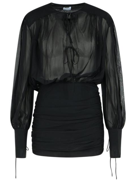 THE ANDAMANE The Andamane YULIA Black Silk Mini Dress