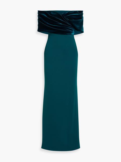 Other Designers Draped velvet and crepe gown