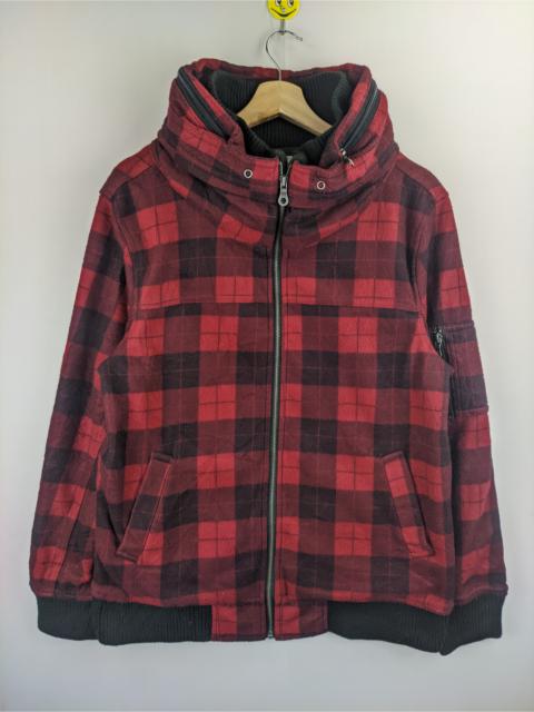 Other Designers Vintage - Steals🔥Vintage Jacket Hooded Plaid Big Neck by Famock