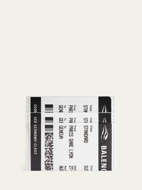 BALENCIAGA Men's Passport Boarding Pass Calfskin Card Holder
