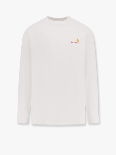 Carhartt WIP Carhartt WIP L/S American Script Organic Cotton T-Shirt White
