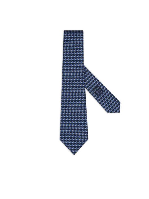 ZEGNA leaf-print silk tie