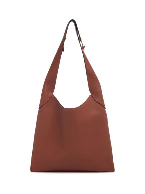 GABRIELA HEARST Small Hobo Bag in Cognac Textured Nappa Leather