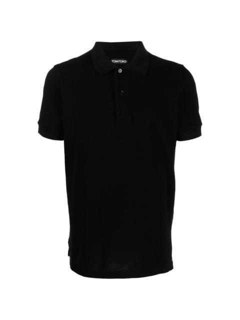 short-sleeved cotton polo shirt