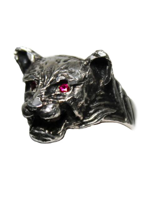 925 Silver - Feline Ruby Ring