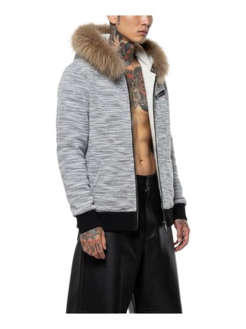 Other Designers If Six Was Nine - Spinash Distressed Faux Fur Zip Hoodie LGB