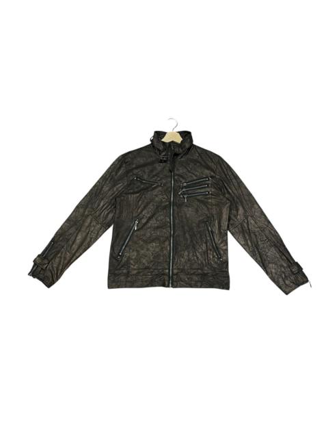 Other Designers Vintage Growth In The Attic Belted Neck Zipper Rider Jacket