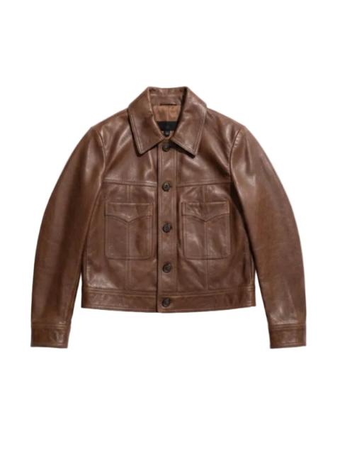 NILI LOTAN Susannah Leather Jacket in Terra