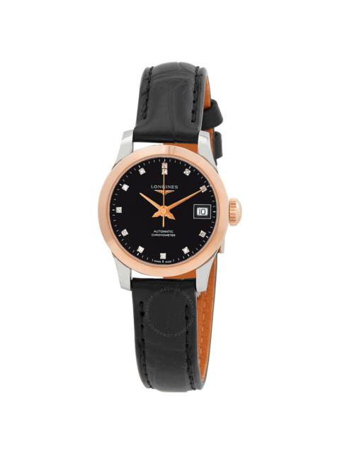 Longines Longines Record Automatic Chronometer Diamond Black Dial Ladies Watch L23205572
