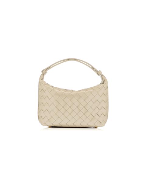 Bottega Veneta Wallace Intrecciato Leather Mini Bag white