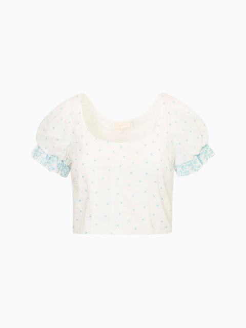 LoveShackFancy Re-Edition Christine Cotton Polkadot Top