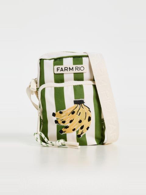 FARM RIO Stripe Banana Crossbody Pouch