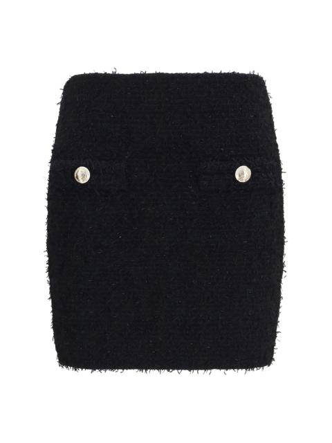 Balmain Balmain Women Tweed Mini Skirt With Logo Buttons