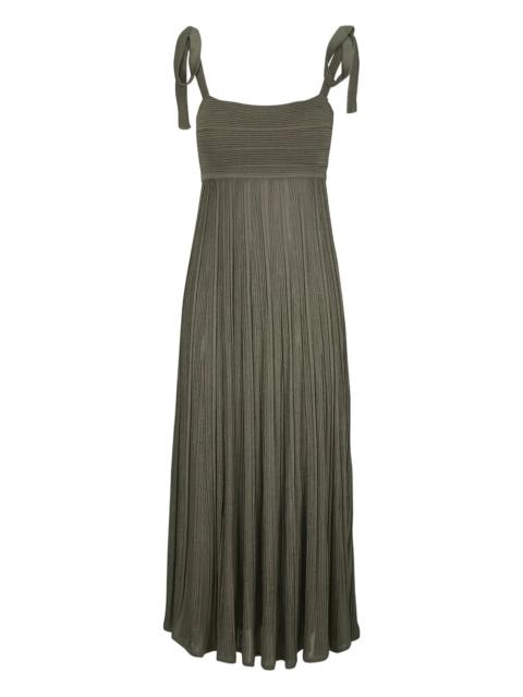Zimmermann Wanderlust Metallic Maxi Dress in Metallic Olive