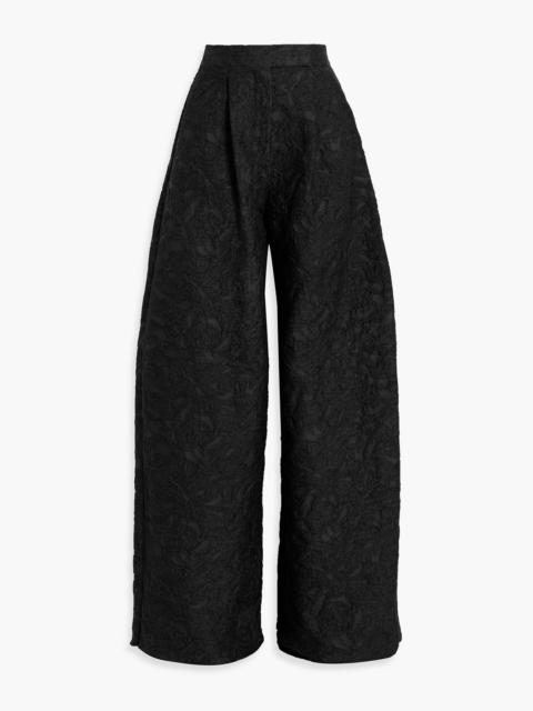 Max Mara Cotton-blend jacquard wide-leg pants