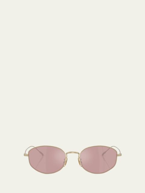 Oliver Peoples Titanium Oval Sunglasses