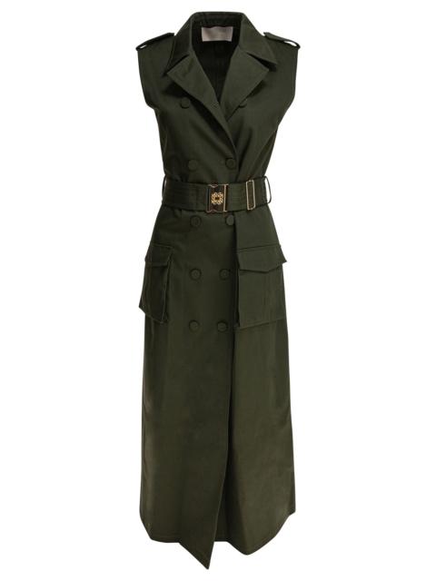 Elie Saab Gabardine Midi Dress Palm Shade40 Gabardine