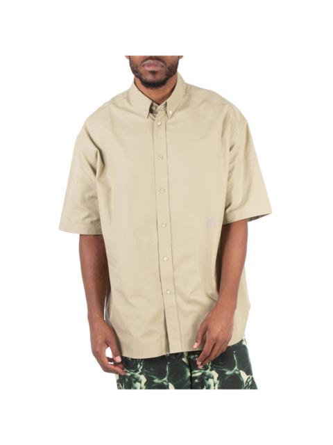 Burberry Burberry Logo-Embroidered Short Sleeve Poplin Shirt