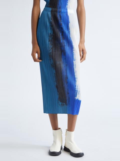 Pleats Please Issey Miyake Pleats Please Issey Miyake Jump Print Pleated Skirt in Blue at Nordstrom