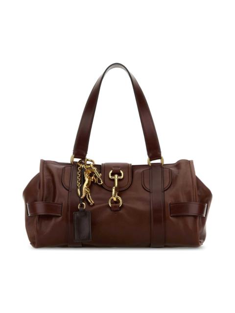 Chloé Brown Leather Kerala 25 Shopping Bag