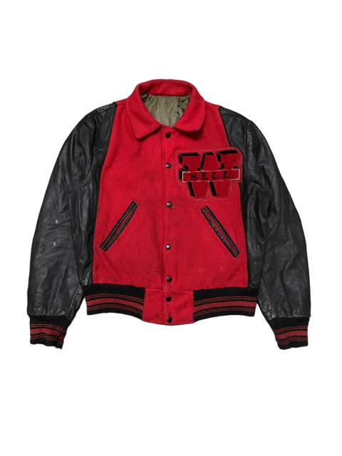 Other Designers Vintage H.E.C.E. Varsity Jacket Wool Leather