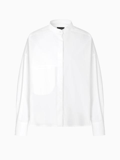 EMPORIO ARMANI PURE COTTON SHIRT WITH GURU COLLAR