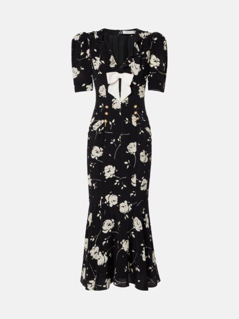 Alessandra Rich Floral printed silk midi dress